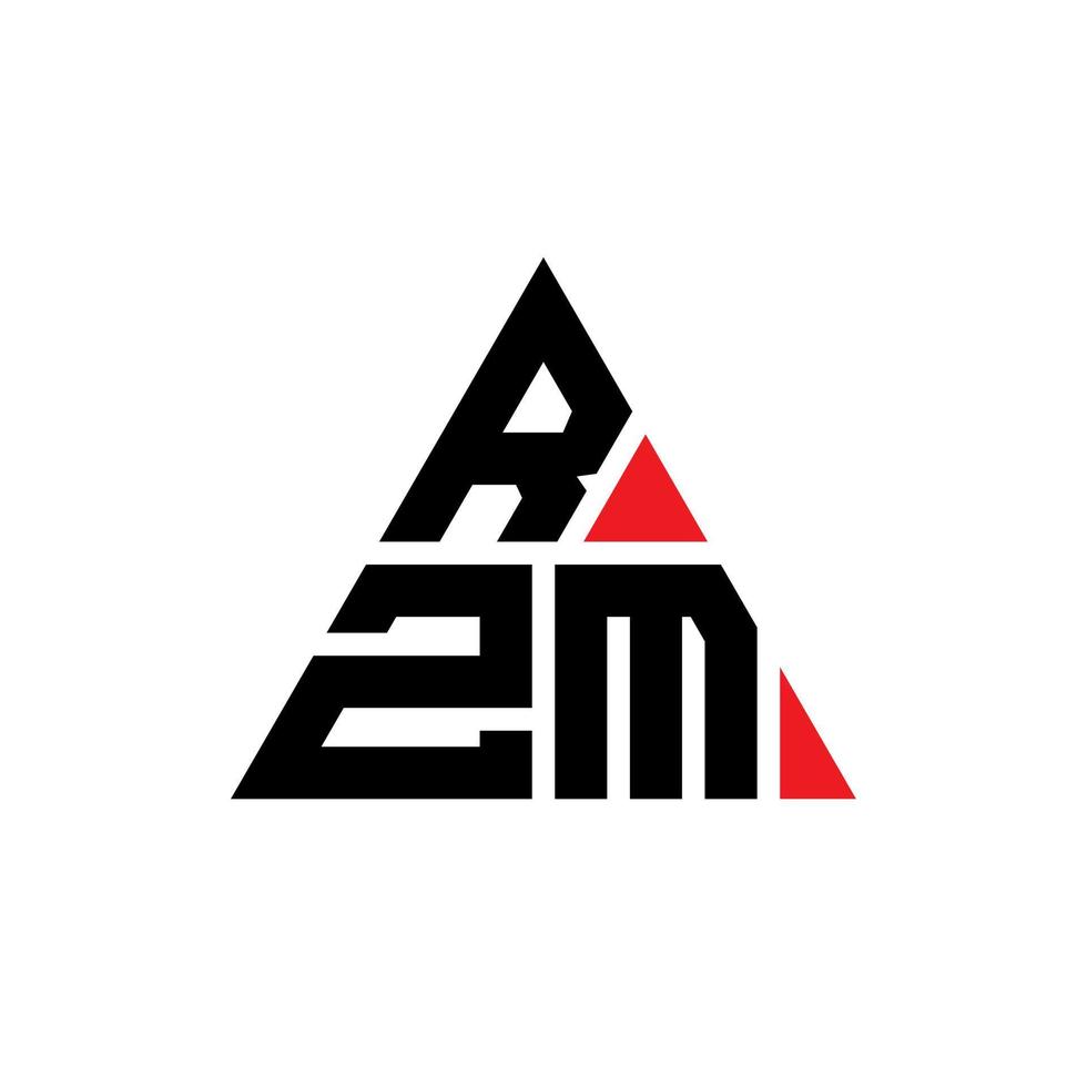 création de logo de lettre triangle rzm avec forme de triangle. monogramme de conception de logo triangle rzm. modèle de logo vectoriel triangle rzm avec couleur rouge. logo triangulaire rzm logo simple, élégant et luxueux.