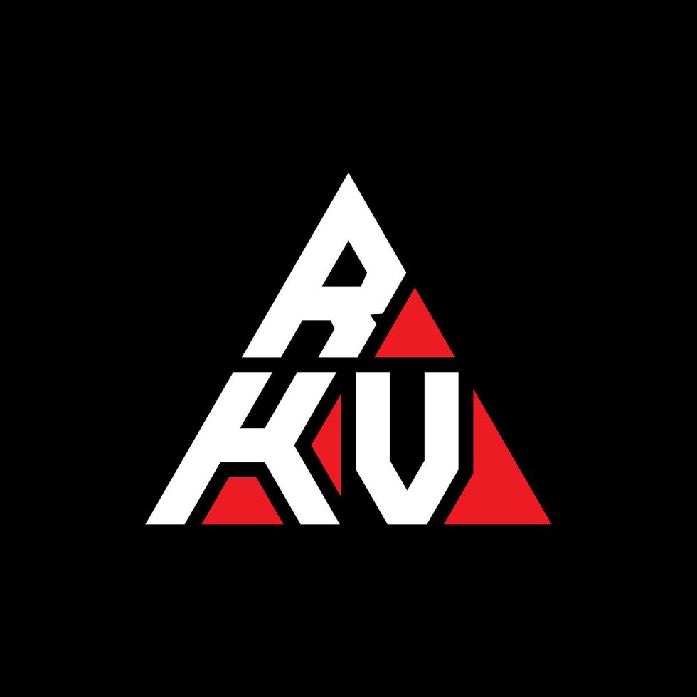 création de logo de lettre triangle rkv avec forme de triangle. monogramme de conception de logo triangle rkv. modèle de logo vectoriel triangle rkv avec couleur rouge. logo triangulaire rkv logo simple, élégant et luxueux.