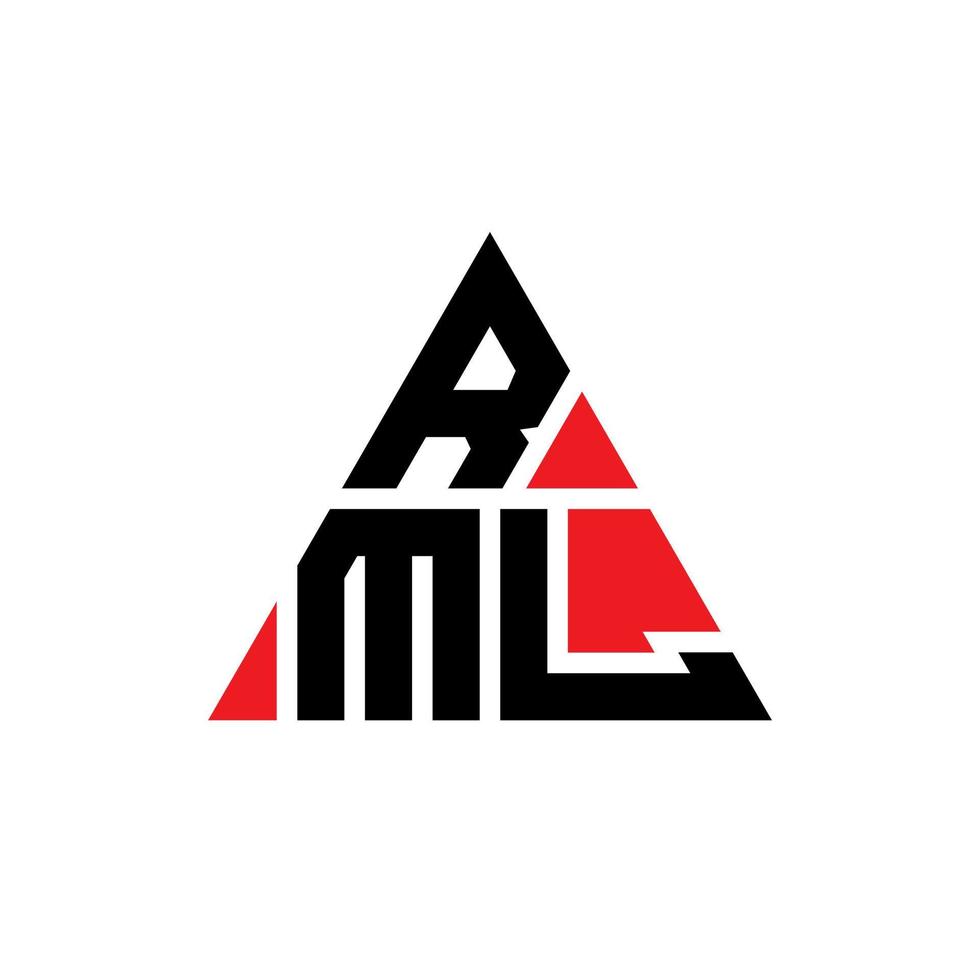 création de logo de lettre triangle rml avec forme de triangle. monogramme de conception de logo triangle rml. modèle de logo vectoriel triangle rml avec couleur rouge. logo triangulaire rml logo simple, élégant et luxueux.