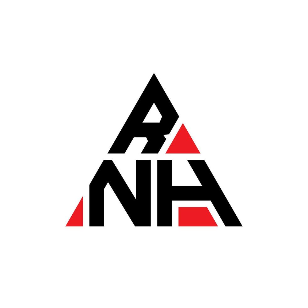 création de logo de lettre triangle rnh avec forme de triangle. monogramme de conception de logo triangle rnh. modèle de logo vectoriel triangle rnh avec couleur rouge. logo triangulaire rnh logo simple, élégant et luxueux.