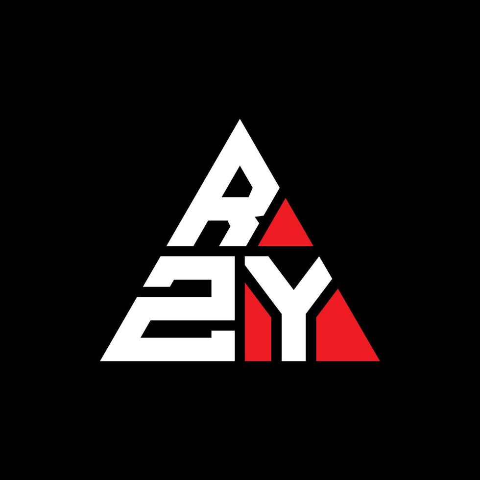 création de logo de lettre triangle rzy avec forme de triangle. monogramme de conception de logo triangle rzy. modèle de logo vectoriel triangle rzy avec couleur rouge. logo triangulaire rzy logo simple, élégant et luxueux.