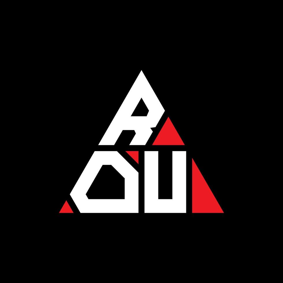 création de logo de lettre triangle rou avec forme de triangle. monogramme de conception de logo triangle rou. modèle de logo vectoriel triangle rou avec couleur rouge. rou logo triangulaire logo simple, élégant et luxueux.