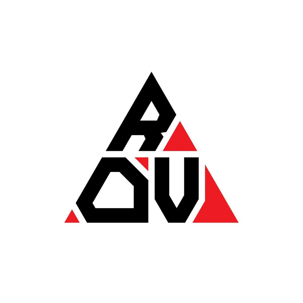 création de logo de lettre triangle rov avec forme de triangle. monogramme de conception de logo triangle rov. modèle de logo vectoriel triangle rov avec couleur rouge. logo triangulaire rov logo simple, élégant et luxueux.