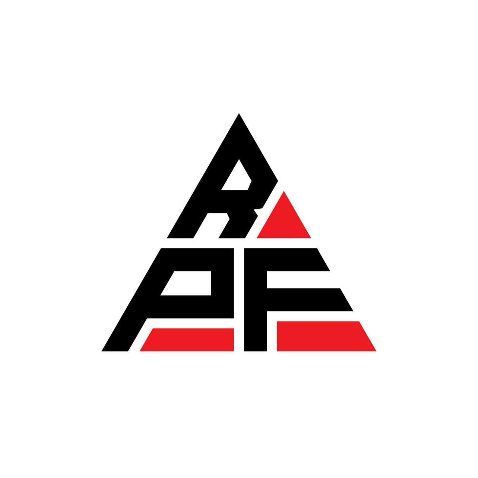création de logo de lettre triangle rpf avec forme de triangle. monogramme de conception de logo triangle rpf. modèle de logo vectoriel triangle rpf avec couleur rouge. logo triangulaire rpf logo simple, élégant et luxueux.