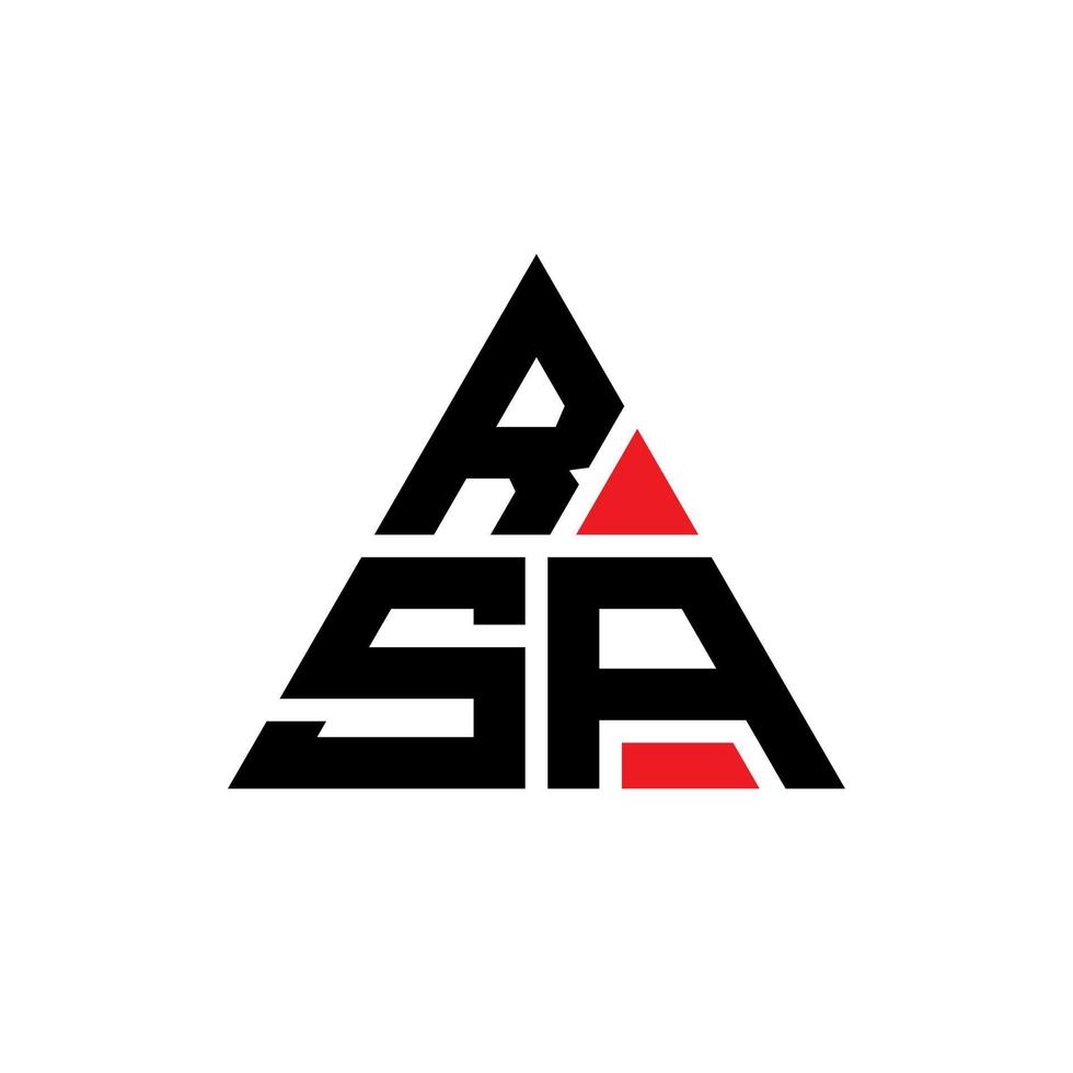 création de logo de lettre triangle rsa avec forme de triangle. monogramme de conception de logo triangle rsa. modèle de logo vectoriel triangle rsa avec couleur rouge. logo triangulaire rsa logo simple, élégant et luxueux.