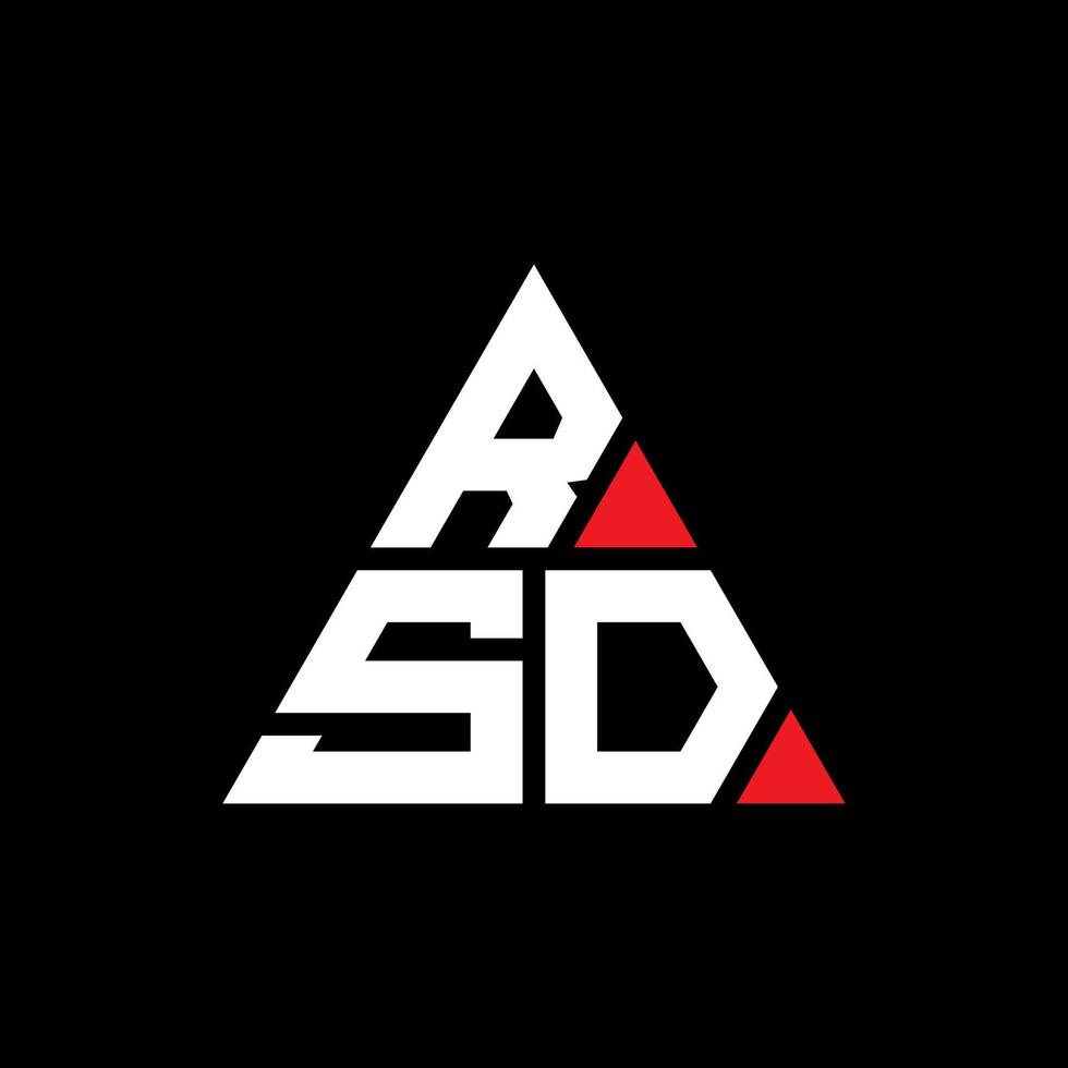 création de logo de lettre triangle rsd avec forme de triangle. monogramme de conception de logo triangle rsd. modèle de logo vectoriel triangle rsd avec couleur rouge. logo triangulaire rsd logo simple, élégant et luxueux.