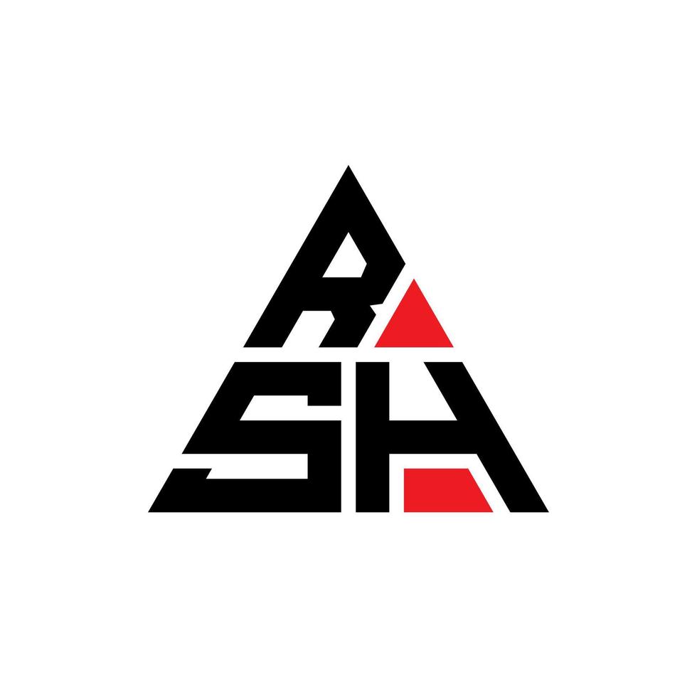 création de logo de lettre triangle rsh avec forme de triangle. monogramme de conception de logo triangle rsh. modèle de logo vectoriel triangle rsh avec couleur rouge. logo triangulaire rsh logo simple, élégant et luxueux.