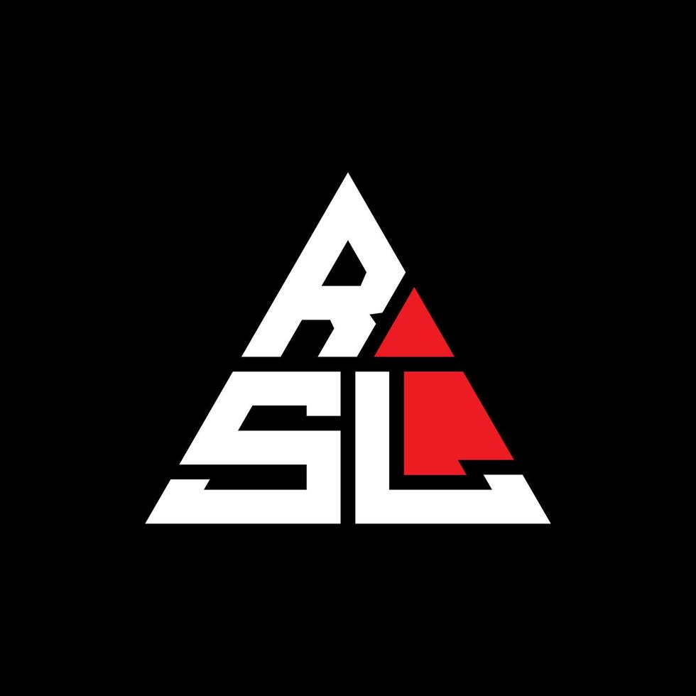 création de logo de lettre triangle rsl avec forme de triangle. monogramme de conception de logo triangle rsl. modèle de logo vectoriel triangle rsl avec couleur rouge. logo triangulaire rsl logo simple, élégant et luxueux.