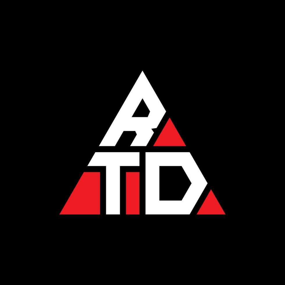 création de logo de lettre triangle rtd avec forme de triangle. monogramme de conception de logo triangle rtd. modèle de logo vectoriel triangle rtd avec couleur rouge. logo triangulaire rtd logo simple, élégant et luxueux.