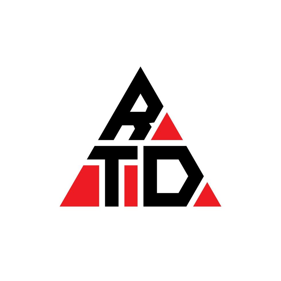 création de logo de lettre triangle rtd avec forme de triangle. monogramme de conception de logo triangle rtd. modèle de logo vectoriel triangle rtd avec couleur rouge. logo triangulaire rtd logo simple, élégant et luxueux.