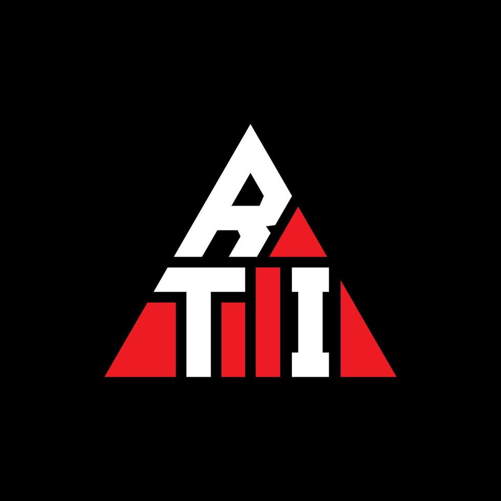 création de logo de lettre triangle rti avec forme de triangle. monogramme de conception de logo triangle rti. modèle de logo vectoriel triangle rti avec couleur rouge. logo triangulaire rti logo simple, élégant et luxueux.