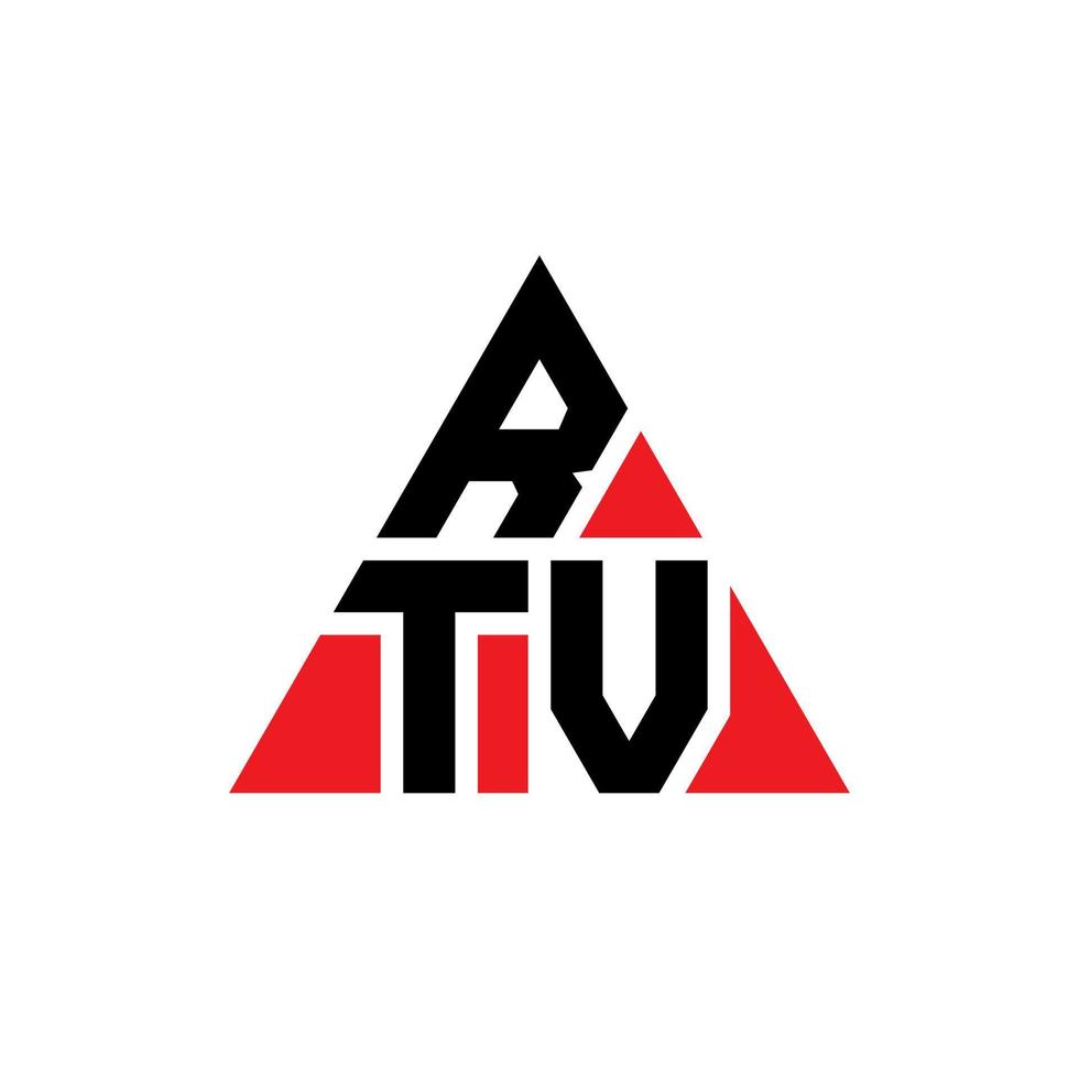 création de logo de lettre triangle rtv avec forme de triangle. monogramme de conception de logo triangle rtv. modèle de logo vectoriel triangle rtv avec couleur rouge. logo triangulaire rtv logo simple, élégant et luxueux.