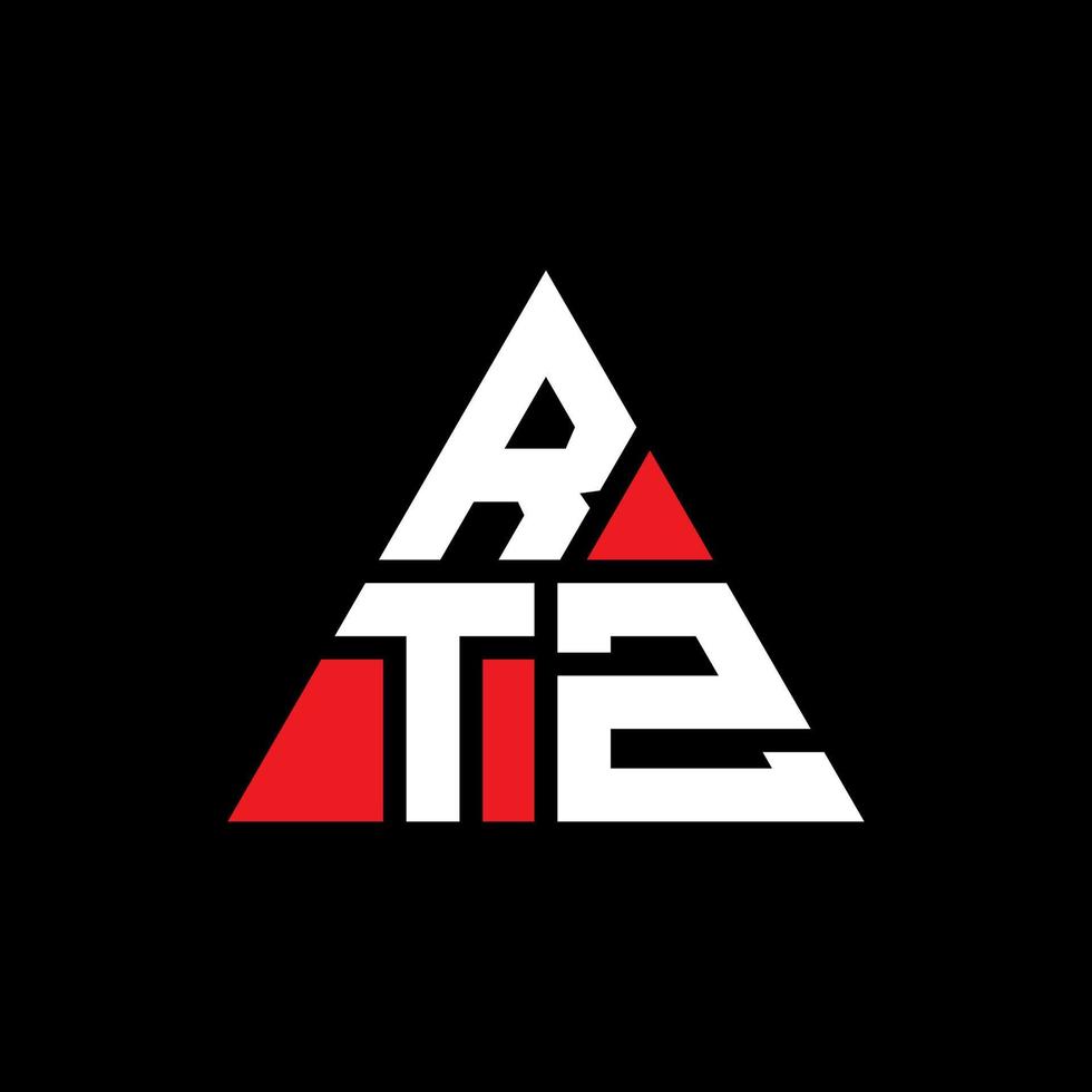 création de logo de lettre triangle rtz avec forme de triangle. monogramme de conception de logo triangle rtz. modèle de logo vectoriel triangle rtz avec couleur rouge. logo triangulaire rtz logo simple, élégant et luxueux.