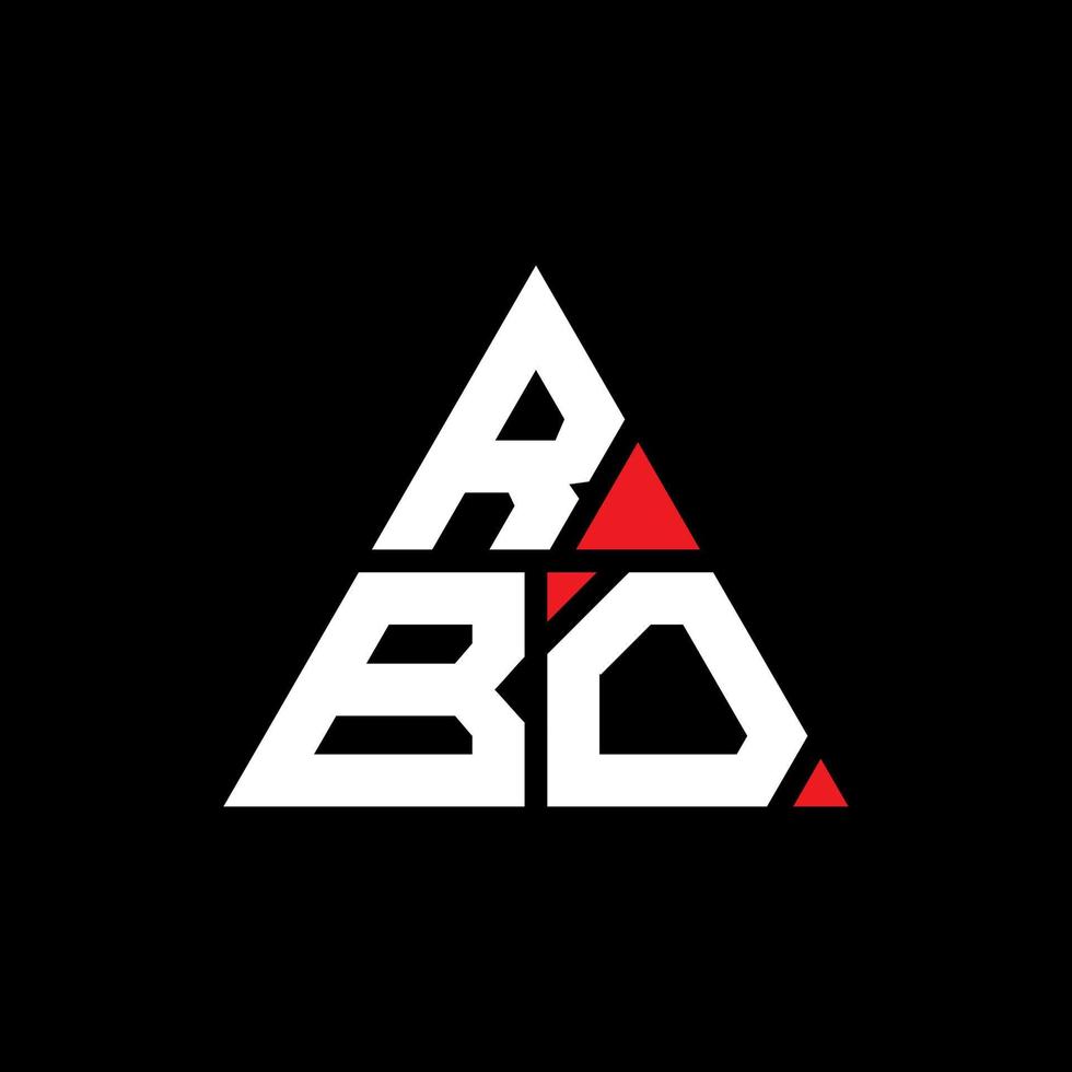 création de logo de lettre triangle rbo avec forme de triangle. monogramme de conception de logo triangle rbo. modèle de logo vectoriel triangle rbo avec couleur rouge. logo triangulaire rbo logo simple, élégant et luxueux.