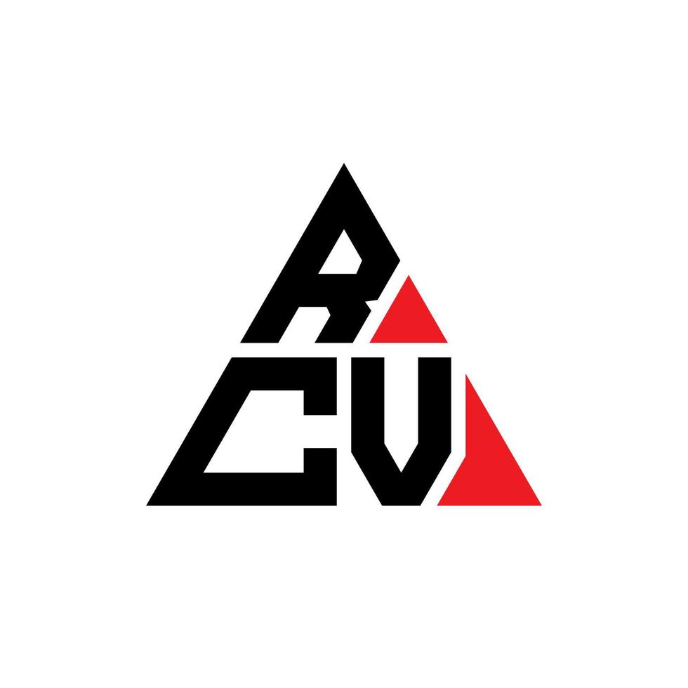création de logo de lettre triangle rcv avec forme de triangle. monogramme de conception de logo triangle rcv. modèle de logo vectoriel triangle rcv avec couleur rouge. logo triangulaire rcv logo simple, élégant et luxueux.