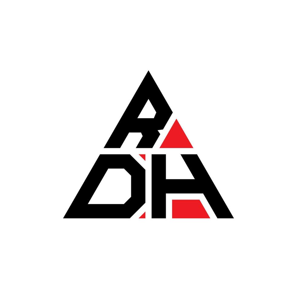 création de logo de lettre triangle rdh avec forme de triangle. monogramme de conception de logo triangle rdh. modèle de logo vectoriel triangle rdh avec couleur rouge. logo triangulaire rdh logo simple, élégant et luxueux.