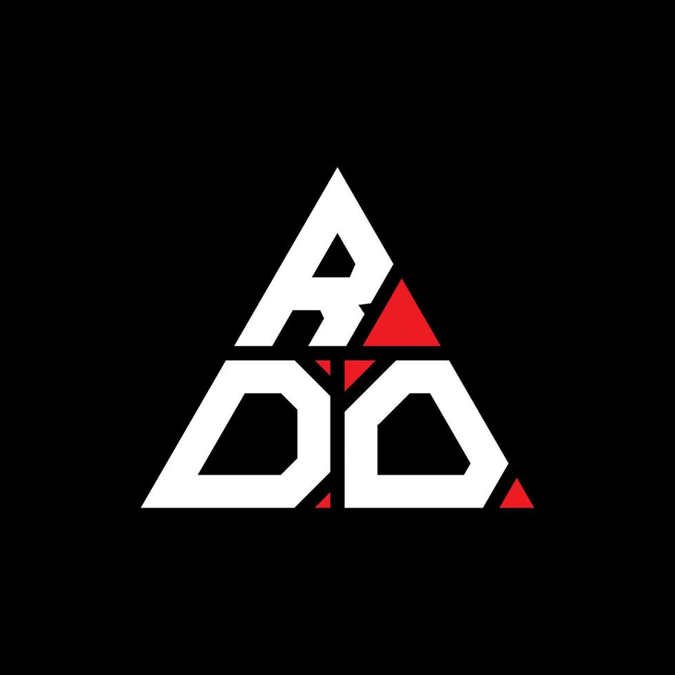 création de logo de lettre triangle rdo avec forme de triangle. monogramme de conception de logo triangle rdo. modèle de logo vectoriel triangle rdo avec couleur rouge. logo triangulaire rdo logo simple, élégant et luxueux.