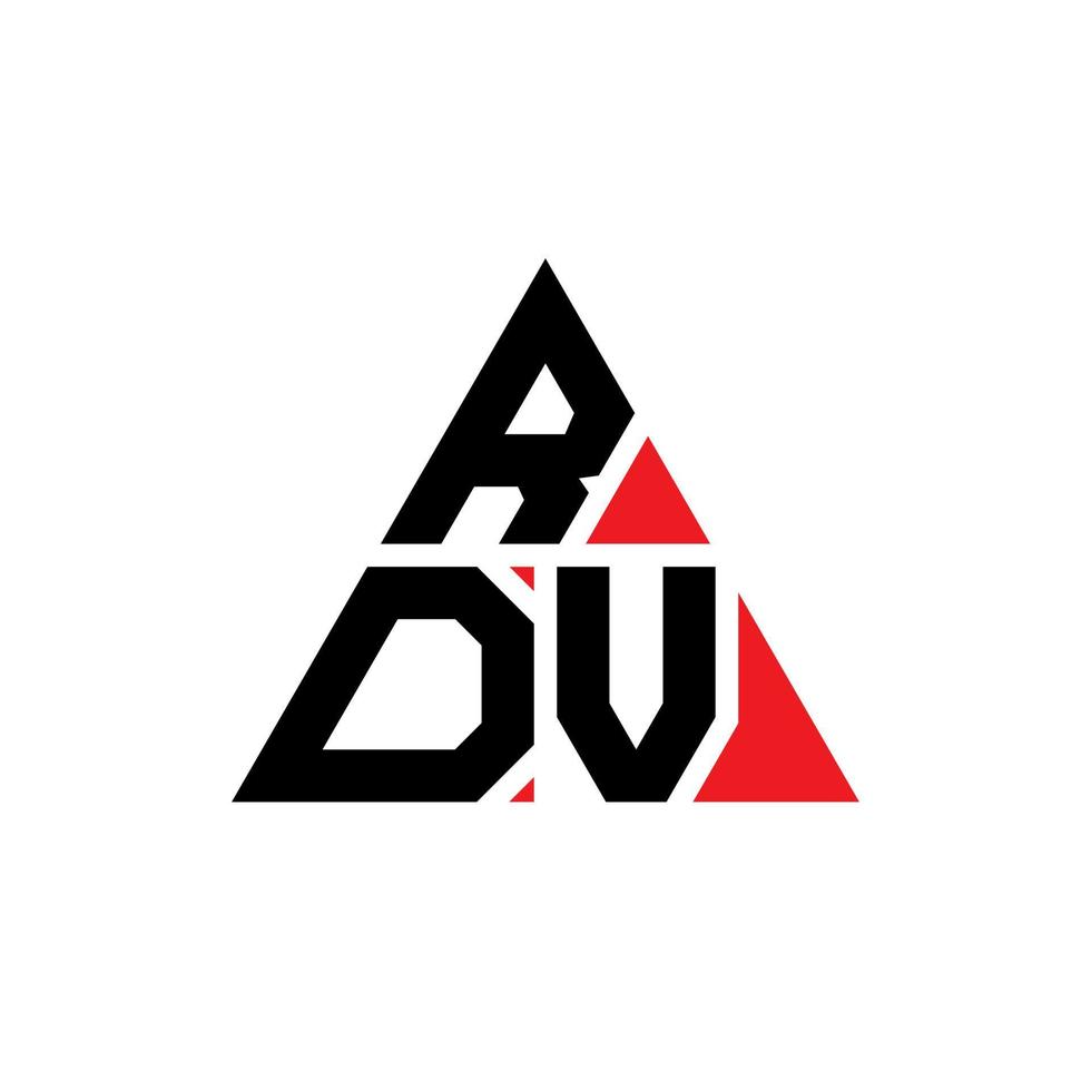 création de logo de lettre triangle rdv avec forme de triangle. monogramme de conception de logo triangle rdv. modèle de logo vectoriel triangle rdv avec couleur rouge. logo triangulaire rdv logo simple, élégant et luxueux.