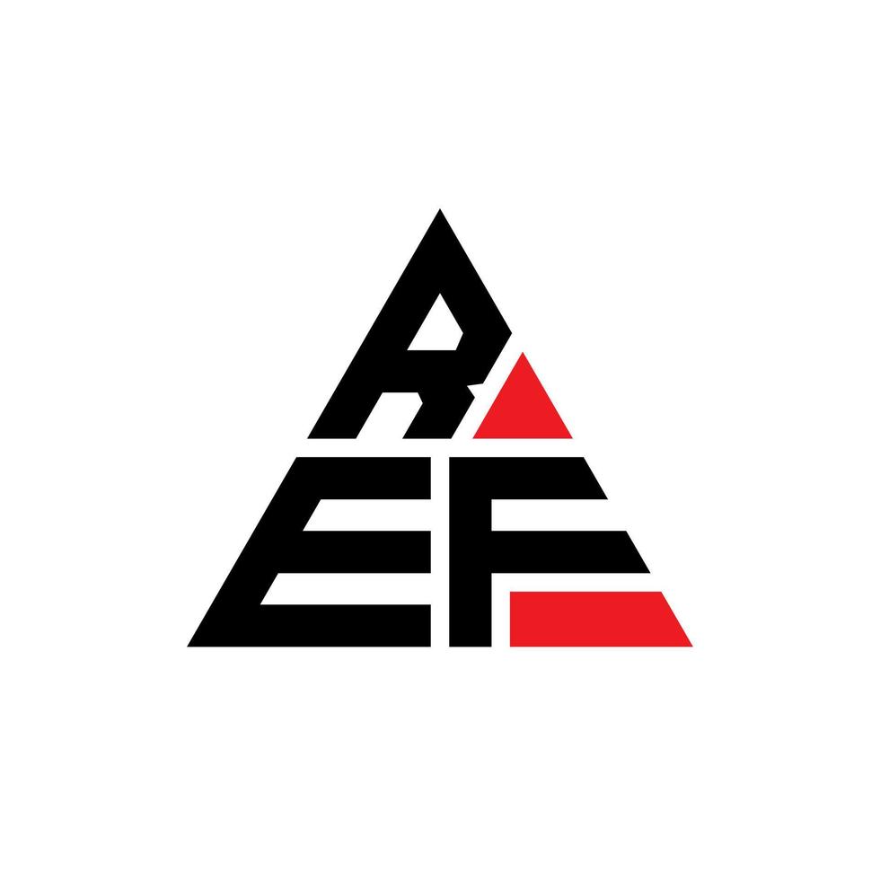 création de logo de lettre triangle réf avec forme de triangle. monogramme de conception de logo triangle réf. modèle de logo vectoriel triangle ref avec couleur rouge. ref logo triangulaire logo simple, élégant et luxueux.