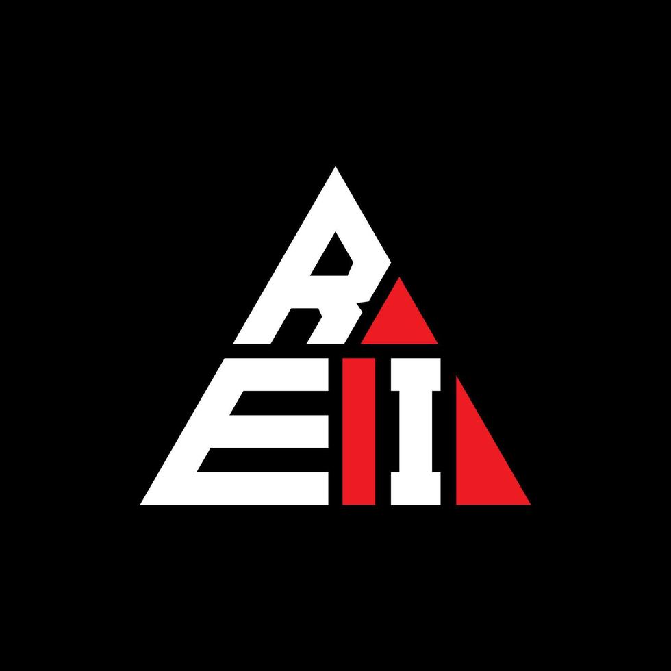 création de logo de lettre triangle rei avec forme de triangle. monogramme de conception de logo triangle rei. modèle de logo vectoriel triangle rei avec couleur rouge. logo triangulaire rei logo simple, élégant et luxueux.