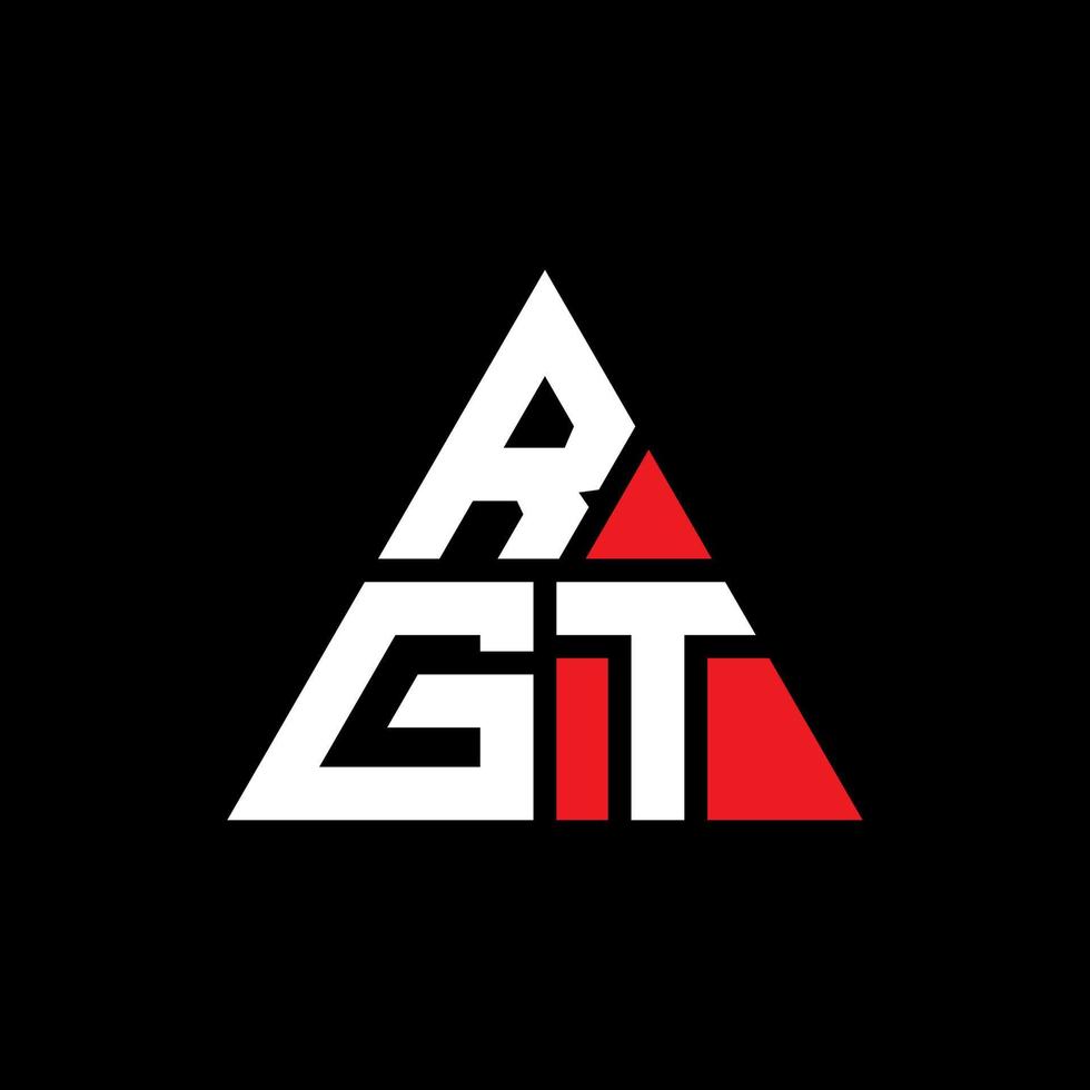 création de logo de lettre triangle rgt avec forme de triangle. monogramme de conception de logo triangle rgt. modèle de logo vectoriel triangle rgt avec couleur rouge. logo triangulaire rgt logo simple, élégant et luxueux.