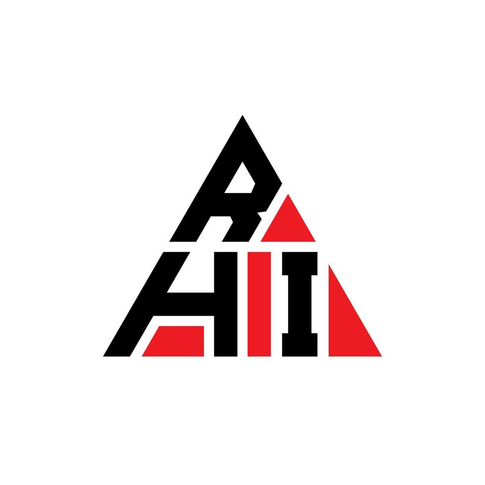 création de logo de lettre triangle rhi avec forme de triangle. monogramme de conception de logo triangle rhi. modèle de logo vectoriel triangle rhi avec couleur rouge. logo triangulaire rhi logo simple, élégant et luxueux.