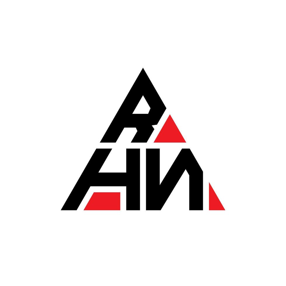 création de logo de lettre triangle rhn avec forme de triangle. monogramme de conception de logo triangle rhn. modèle de logo vectoriel triangle rhn avec couleur rouge. logo triangulaire rhn logo simple, élégant et luxueux.