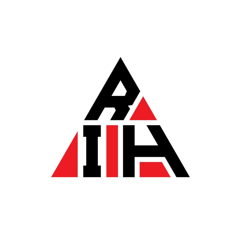 création de logo de lettre triangle rih avec forme de triangle. monogramme de conception de logo triangle rih. modèle de logo vectoriel triangle rih avec couleur rouge. logo triangulaire rih logo simple, élégant et luxueux.