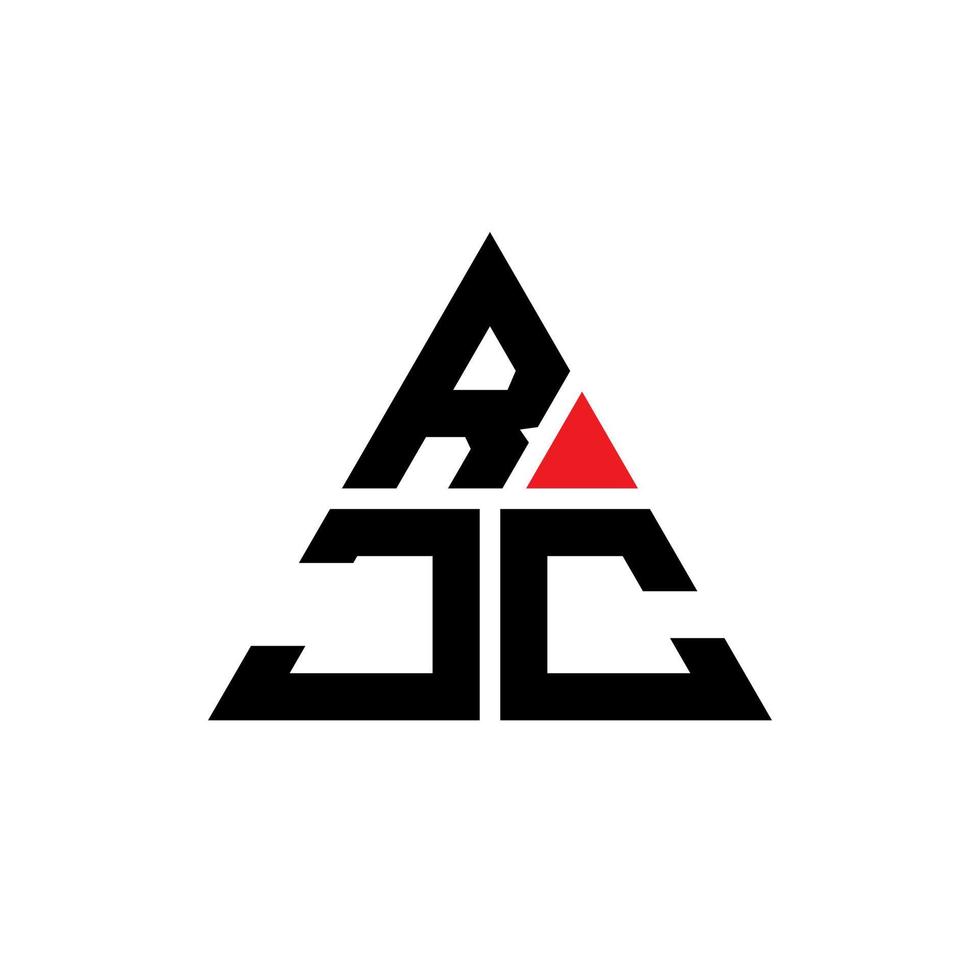 création de logo de lettre triangle rjc avec forme de triangle. monogramme de conception de logo triangle rjc. modèle de logo vectoriel triangle rjc avec couleur rouge. logo triangulaire rjc logo simple, élégant et luxueux.