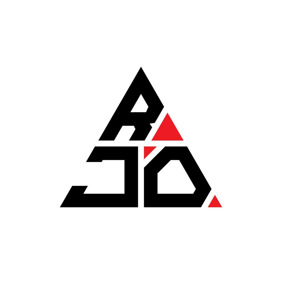 création de logo de lettre triangle rjo avec forme de triangle. monogramme de conception de logo triangle rjo. modèle de logo vectoriel triangle rjo avec couleur rouge. logo triangulaire rjo logo simple, élégant et luxueux.