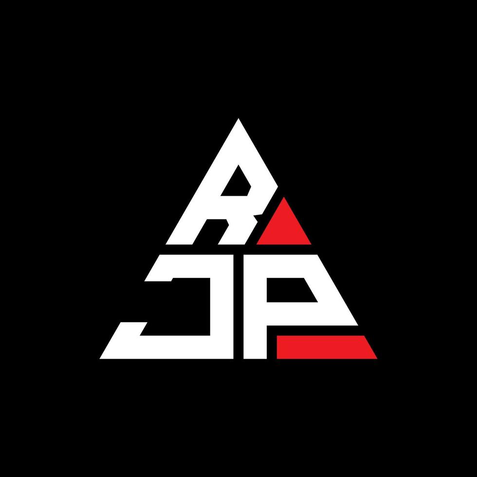 création de logo de lettre triangle rjp avec forme de triangle. monogramme de conception de logo triangle rjp. modèle de logo vectoriel triangle rjp avec couleur rouge. logo triangulaire rjp logo simple, élégant et luxueux.