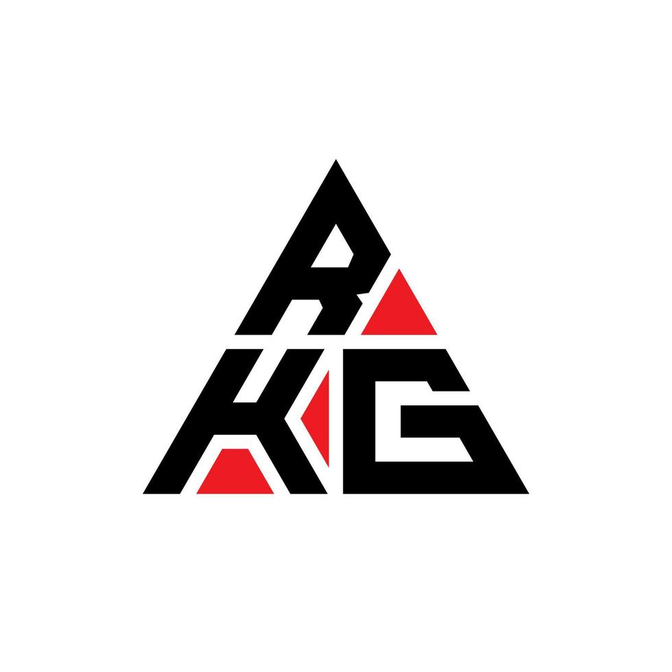 création de logo de lettre triangle rkg avec forme de triangle. monogramme de conception de logo triangle rkg. modèle de logo vectoriel triangle rkg avec couleur rouge. logo triangulaire rkg logo simple, élégant et luxueux.