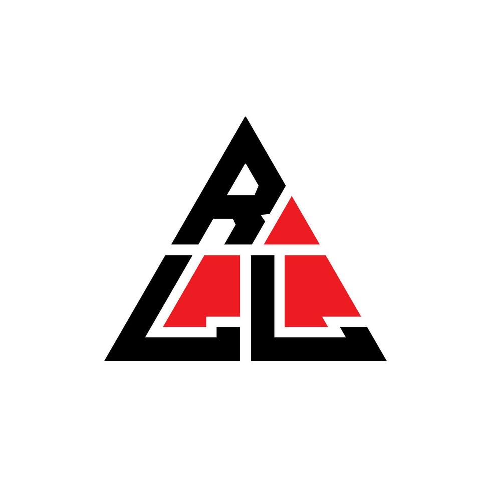 création de logo de lettre triangle rll avec forme de triangle. monogramme de conception de logo triangle rll. modèle de logo vectoriel triangle rll avec couleur rouge. logo triangulaire rll logo simple, élégant et luxueux.