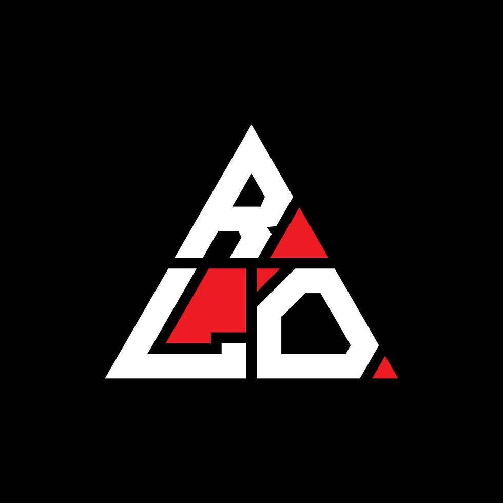 création de logo de lettre triangle rlo avec forme de triangle. monogramme de conception de logo triangle rlo. modèle de logo vectoriel triangle rlo avec couleur rouge. logo triangulaire rlo logo simple, élégant et luxueux.