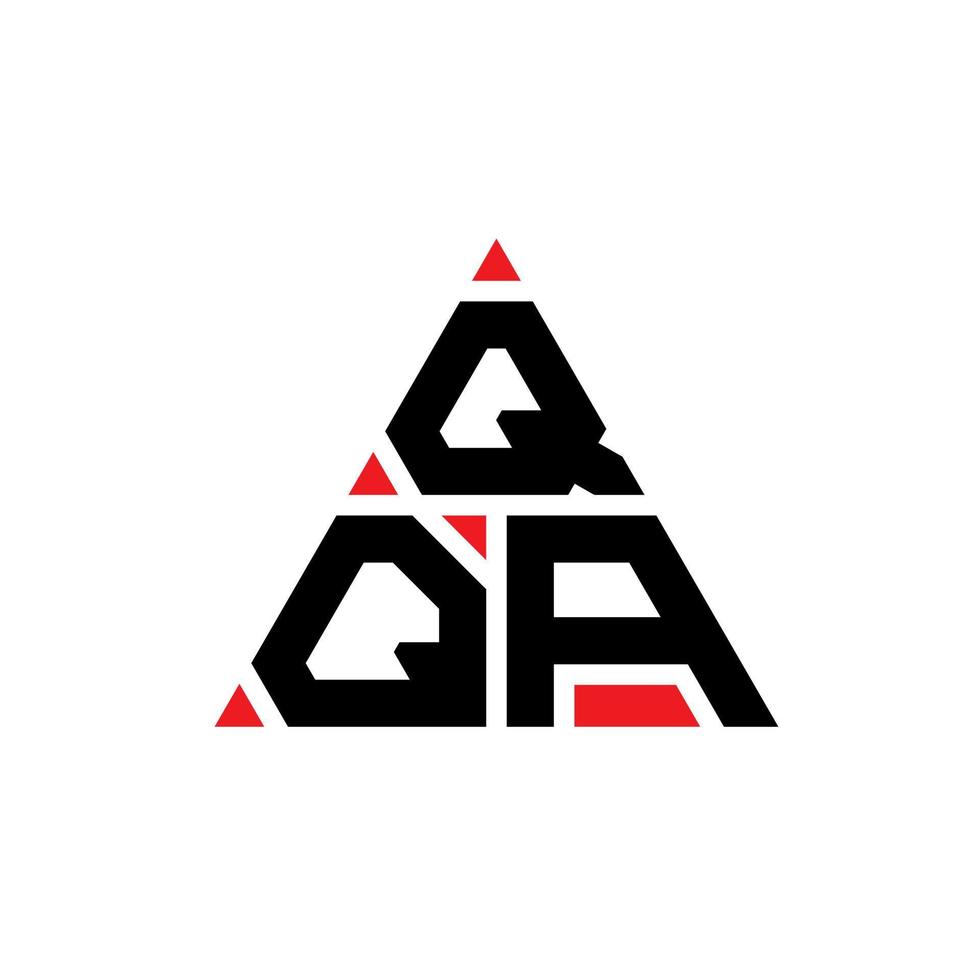 création de logo de lettre triangle qqa avec forme de triangle. monogramme de conception de logo triangle qqa. modèle de logo vectoriel triangle qqa avec couleur rouge. qqa logo triangulaire logo simple, élégant et luxueux.