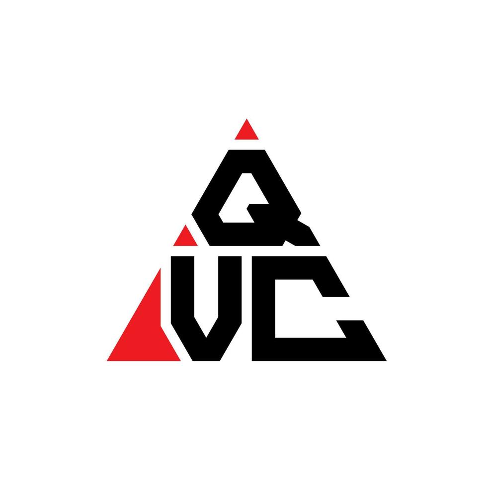 création de logo de lettre triangle qvc avec forme de triangle. monogramme de conception de logo triangle qvc. modèle de logo vectoriel triangle qvc avec couleur rouge. logo triangulaire qvc logo simple, élégant et luxueux.