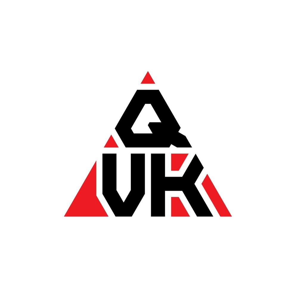 création de logo de lettre triangle qvk avec forme de triangle. monogramme de conception de logo triangle qvk. modèle de logo vectoriel triangle qvk avec couleur rouge. logo triangulaire qvk logo simple, élégant et luxueux.