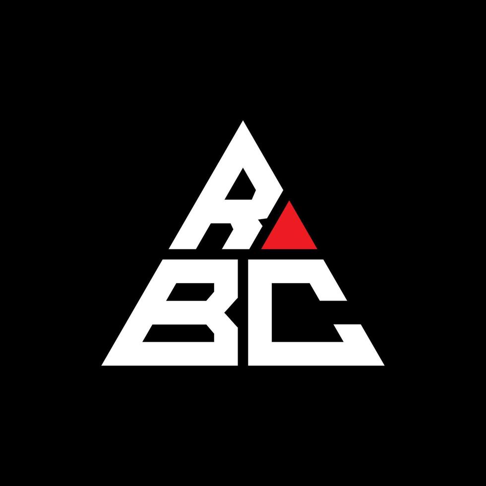 création de logo de lettre triangle rbc avec forme de triangle. monogramme de conception de logo triangle rbc. modèle de logo vectoriel triangle rbc avec couleur rouge. logo triangulaire rbc logo simple, élégant et luxueux.