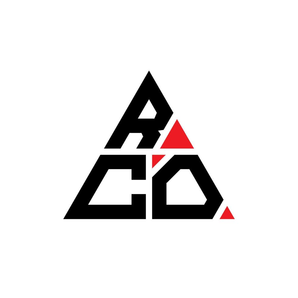 création de logo de lettre triangle rco avec forme de triangle. monogramme de conception de logo triangle rco. modèle de logo vectoriel triangle rco avec couleur rouge. logo triangulaire rco logo simple, élégant et luxueux.