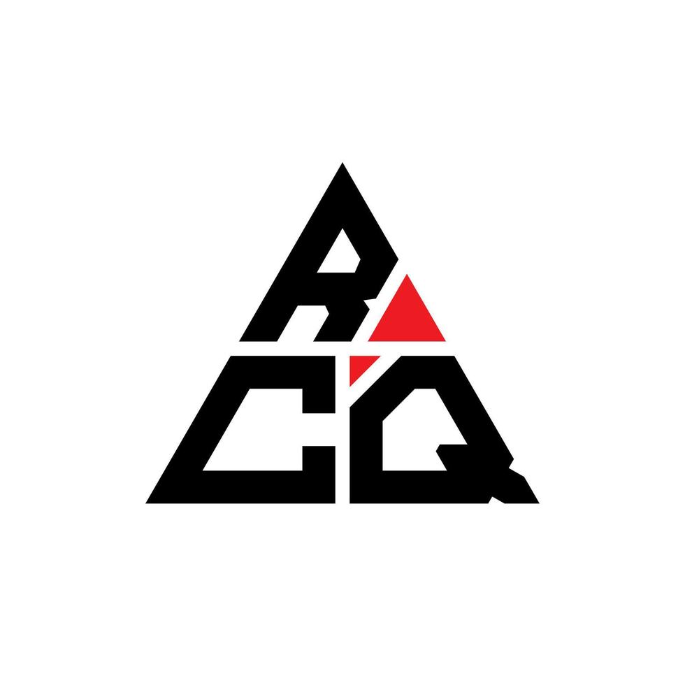 création de logo de lettre triangle rcq avec forme de triangle. monogramme de conception de logo triangle rcq. modèle de logo vectoriel triangle rcq avec couleur rouge. logo triangulaire rcq logo simple, élégant et luxueux.