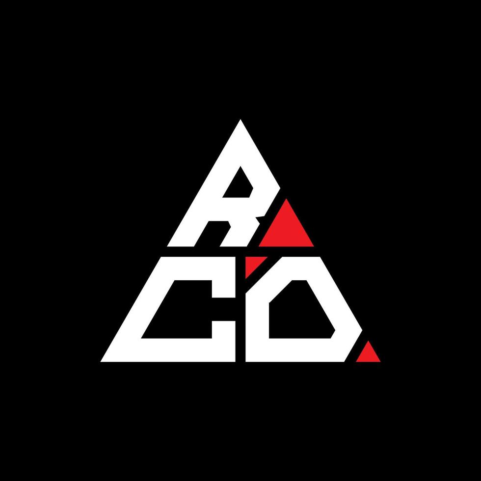 création de logo de lettre triangle rco avec forme de triangle. monogramme de conception de logo triangle rco. modèle de logo vectoriel triangle rco avec couleur rouge. logo triangulaire rco logo simple, élégant et luxueux.