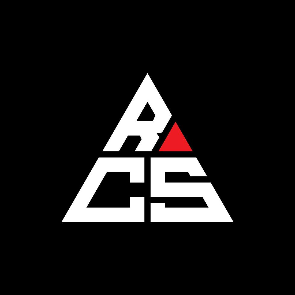 création de logo de lettre triangle rcs avec forme de triangle. monogramme de conception de logo triangle rcs. modèle de logo vectoriel triangle rcs avec couleur rouge. logo triangulaire rcs logo simple, élégant et luxueux.