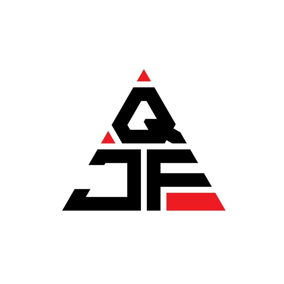 création de logo de lettre triangle qjf avec forme de triangle. monogramme de conception de logo triangle qjf. modèle de logo vectoriel triangle qjf avec couleur rouge. logo triangulaire qjf logo simple, élégant et luxueux.