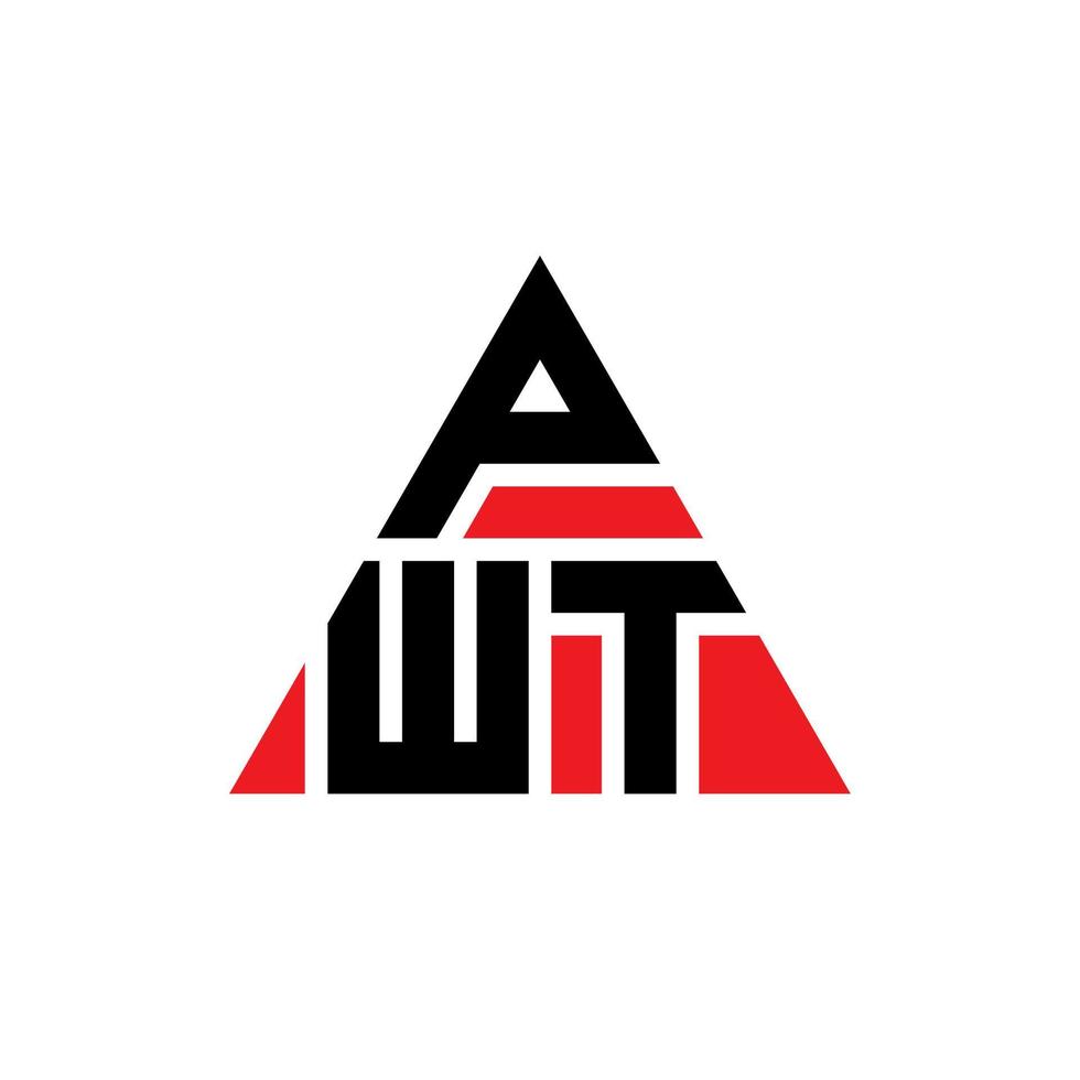 création de logo de lettre triangle pwt avec forme de triangle. monogramme de conception de logo triangle pwt. modèle de logo vectoriel triangle pwt avec couleur rouge. logo triangulaire pwt logo simple, élégant et luxueux.