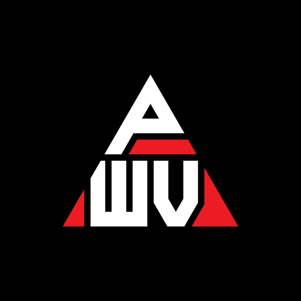 création de logo de lettre triangle pwv avec forme de triangle. monogramme de conception de logo triangle pwv. modèle de logo vectoriel triangle pwv avec couleur rouge. logo triangulaire pwv logo simple, élégant et luxueux.