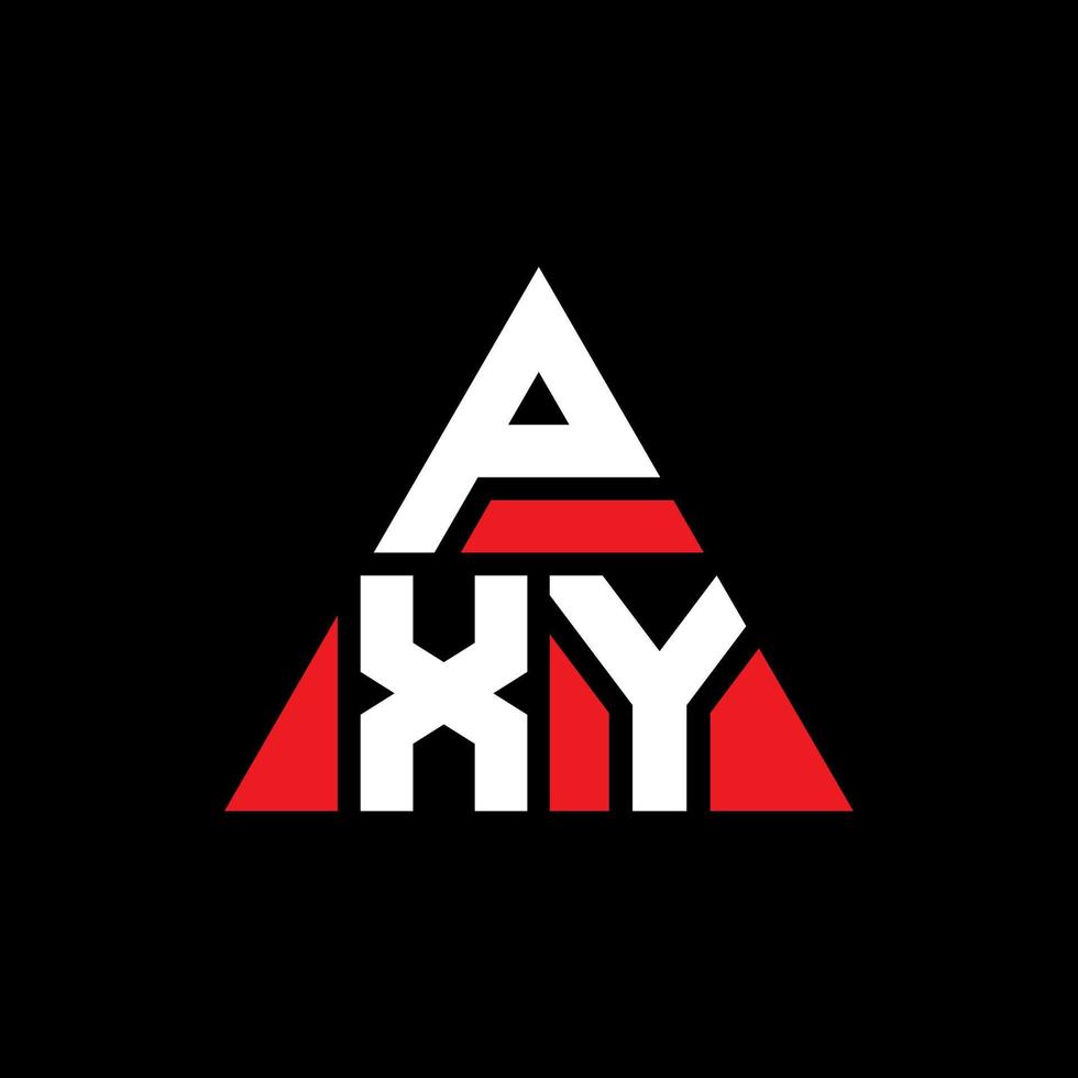 création de logo de lettre triangle pxy avec forme de triangle. monogramme de conception de logo triangle pxy. modèle de logo vectoriel triangle pxy avec couleur rouge. logo triangulaire pxy logo simple, élégant et luxueux.