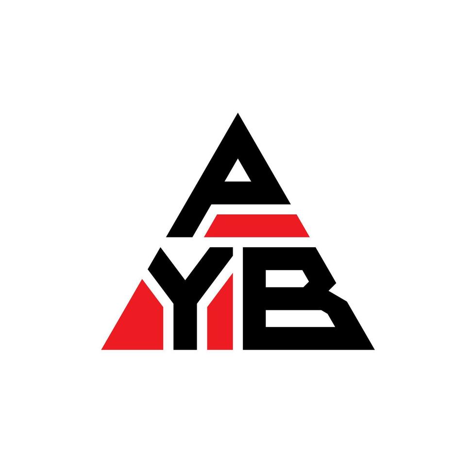 création de logo de lettre triangle pyb avec forme de triangle. monogramme de conception de logo triangle pyb. modèle de logo vectoriel triangle pyb avec couleur rouge. logo triangulaire pyb logo simple, élégant et luxueux.