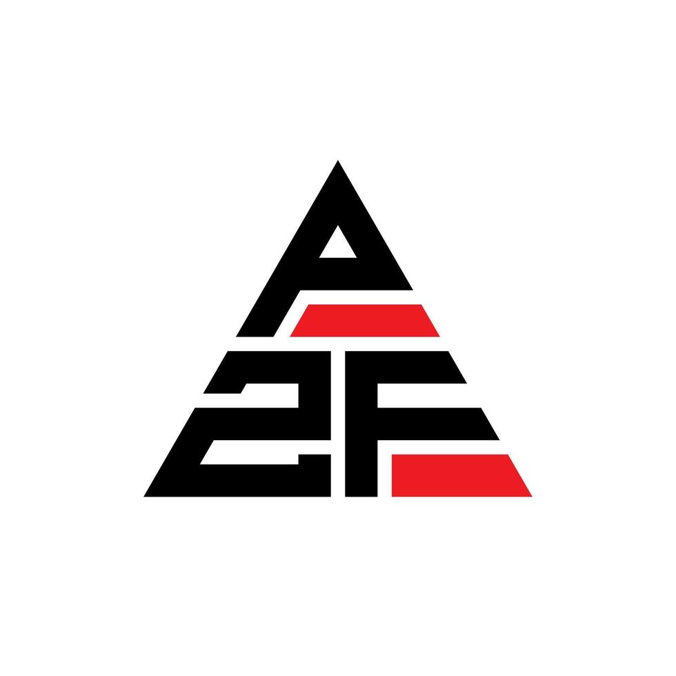création de logo de lettre triangle pzf avec forme de triangle. monogramme de conception de logo triangle pzf. modèle de logo vectoriel triangle pzf avec couleur rouge. logo triangulaire pzf logo simple, élégant et luxueux.