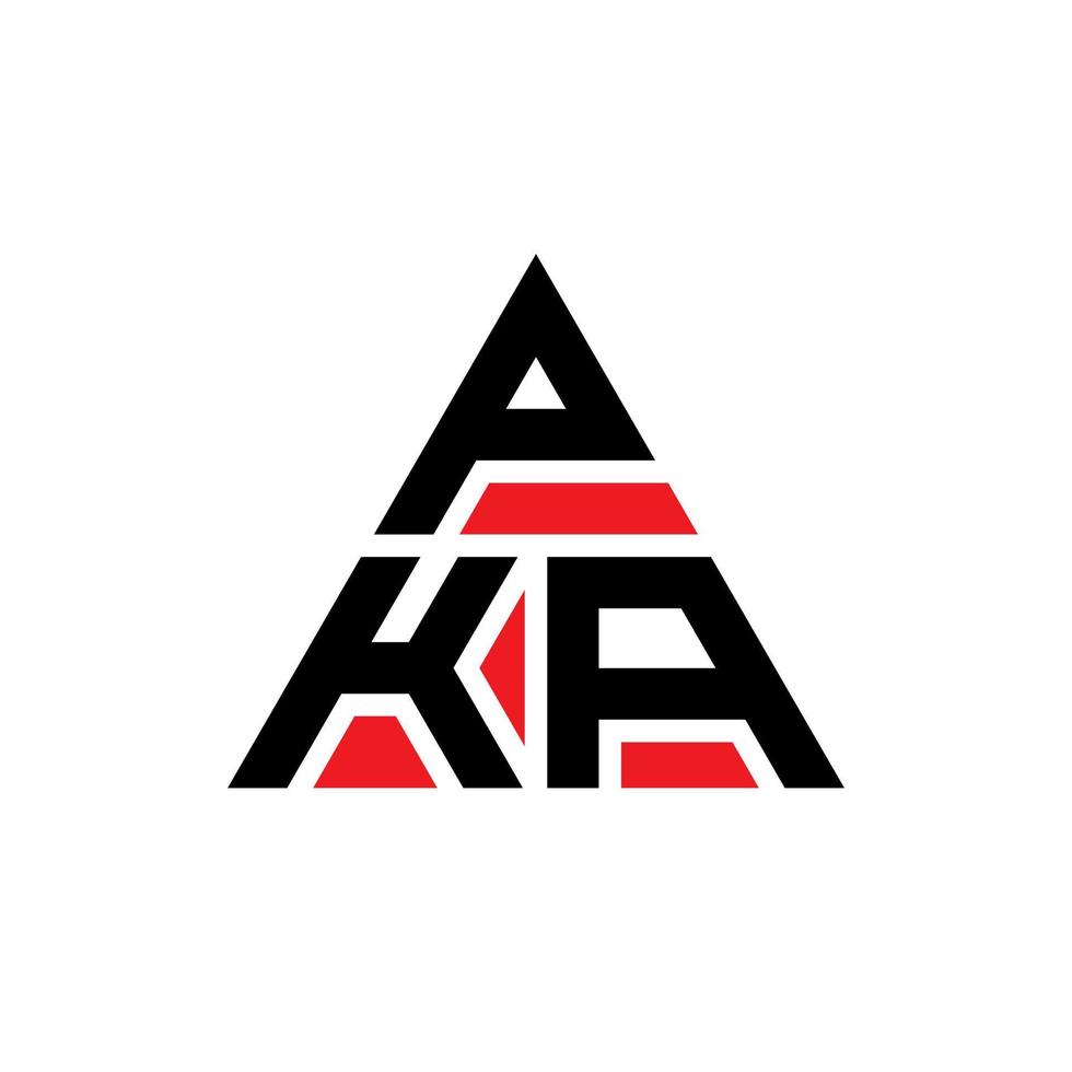 création de logo de lettre triangle pka avec forme de triangle. monogramme de conception de logo triangle pka. modèle de logo vectoriel triangle pka avec couleur rouge. pka logo triangulaire logo simple, élégant et luxueux.