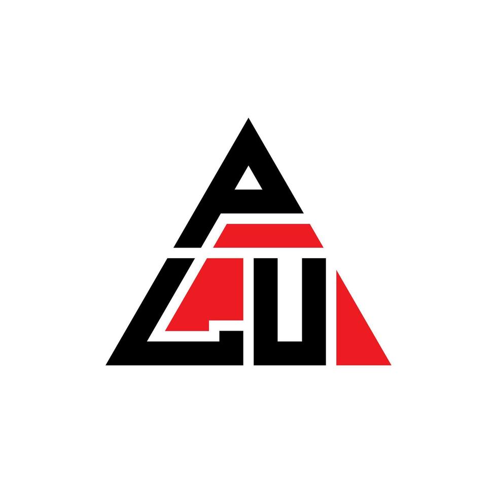 création de logo de lettre triangle plu avec forme de triangle. monogramme de conception de logo triangle plu. modèle de logo vectoriel triangle plu avec couleur rouge. plu logo triangulaire logo simple, élégant et luxueux.